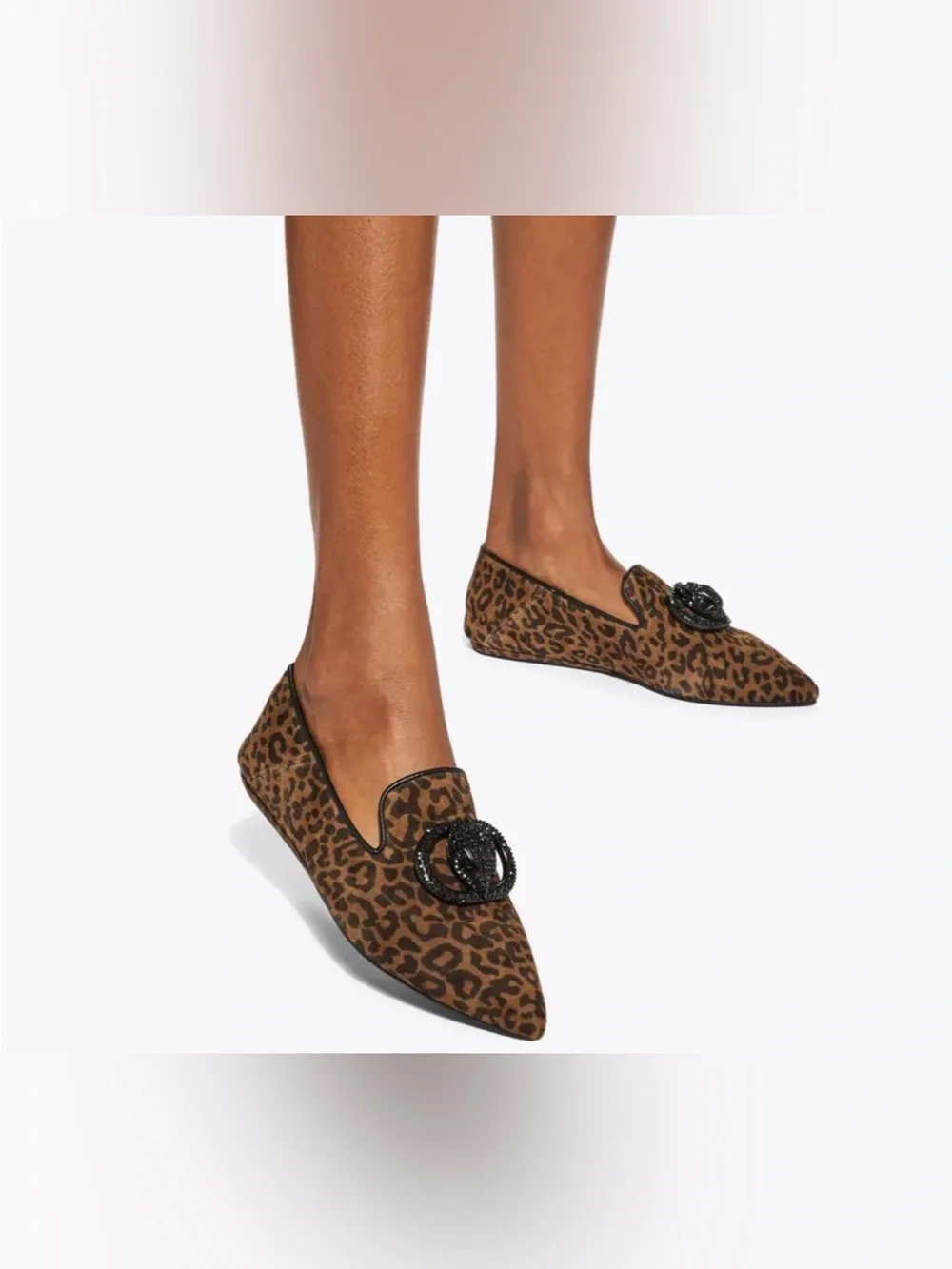 Leopard Print Women's Slip-On Loafer in Brown